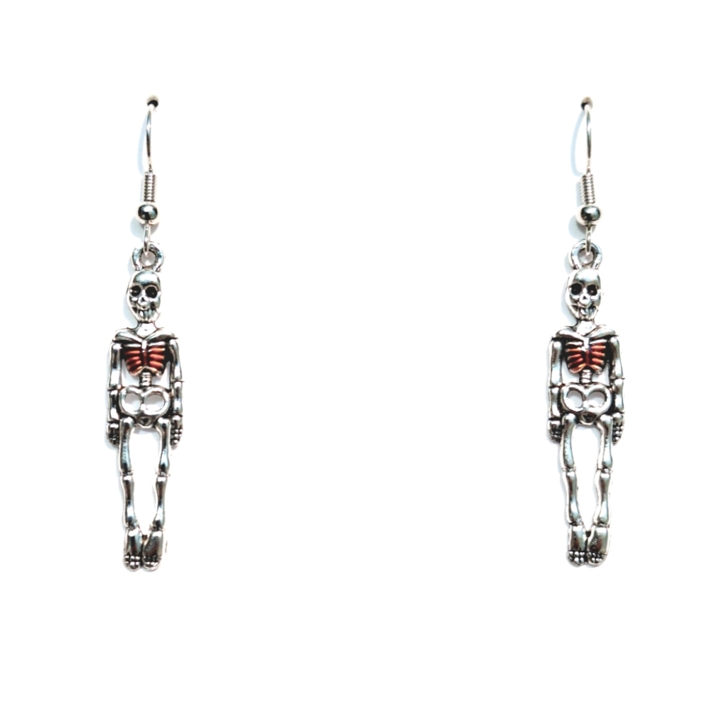 💎 3/$25 Silver Skeleton Dangle Earrings